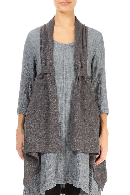 Open Grey Glitter Cotton Vest