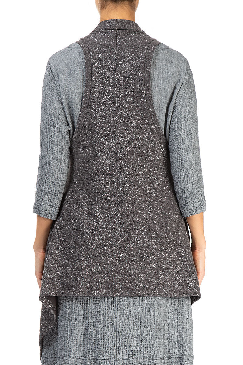 Open Grey Glitter Cotton Vest