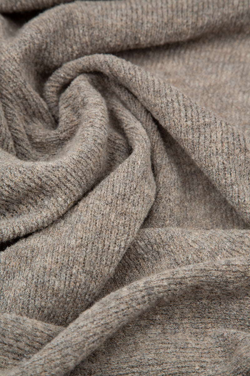 Open Light Brown Wool Cardigan 6