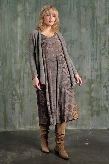 Open Light Brown Wool Cardigan 5