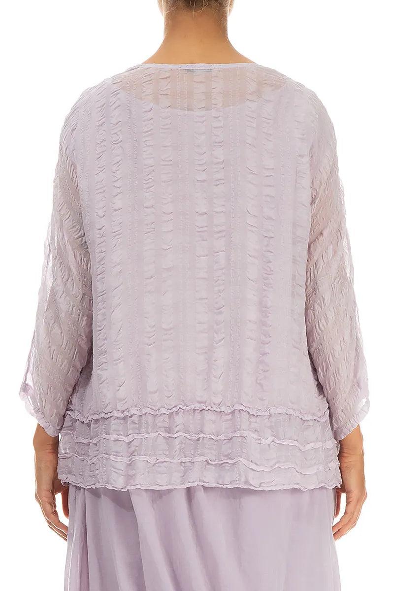 Open Lilac Textured Silk Jacket