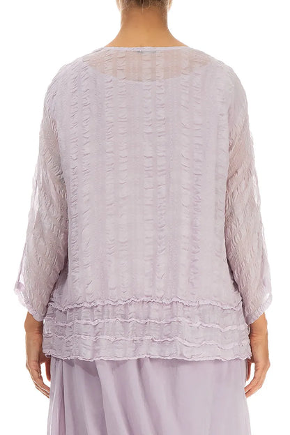 Open Lilac Textured Silk Jacket