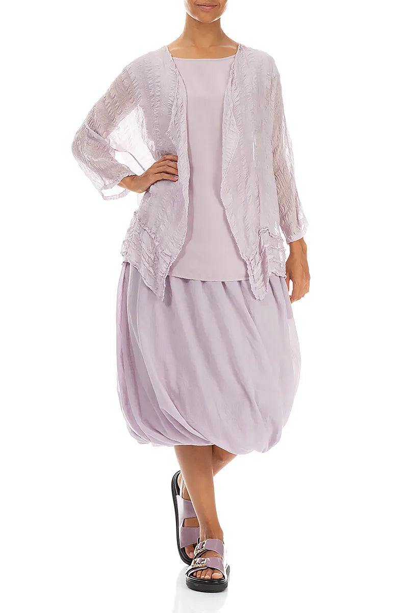 Open Lilac Textured Silk Jacket