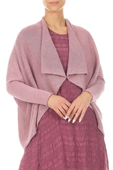 Open Longer Back Mauve Pink Linen Cardigan 3