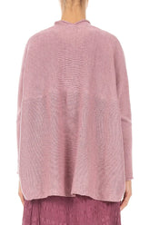 Open Longer Back Mauve Pink Linen Cardigan 2