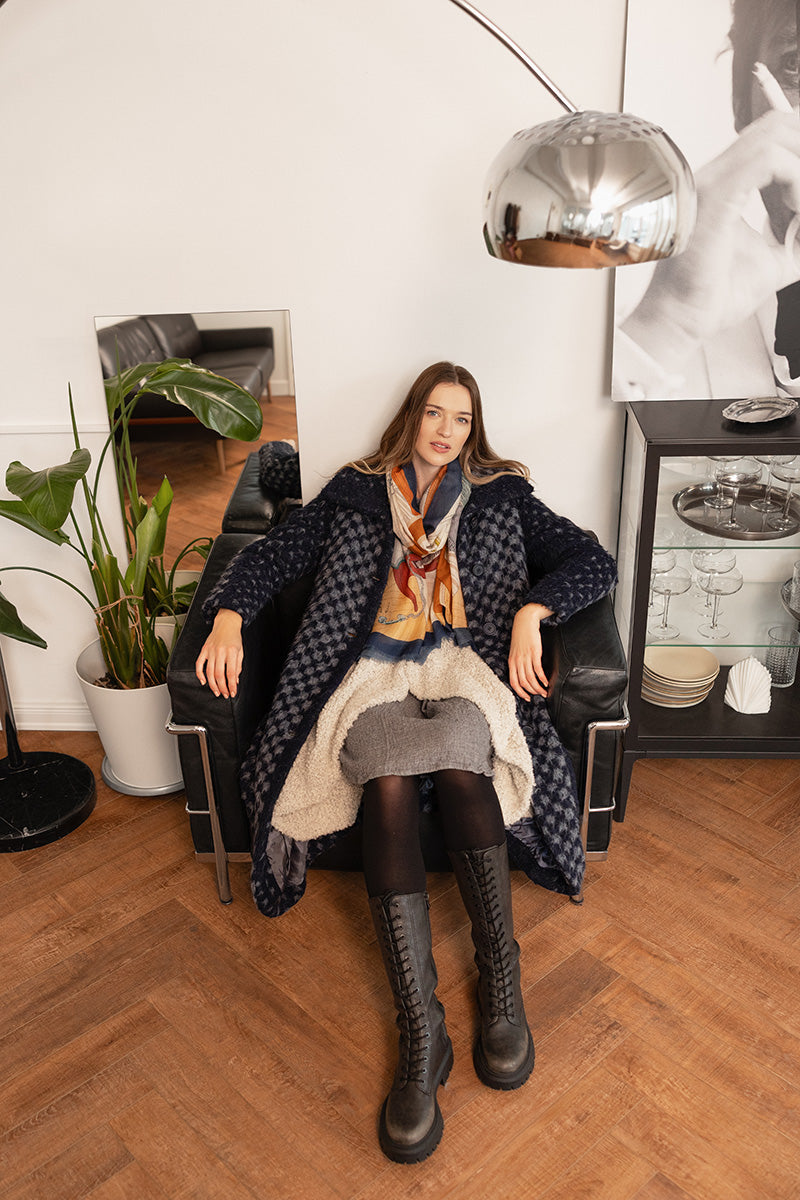 Open Mélange Pearl Alpaca Wool Coat Cardigan 6