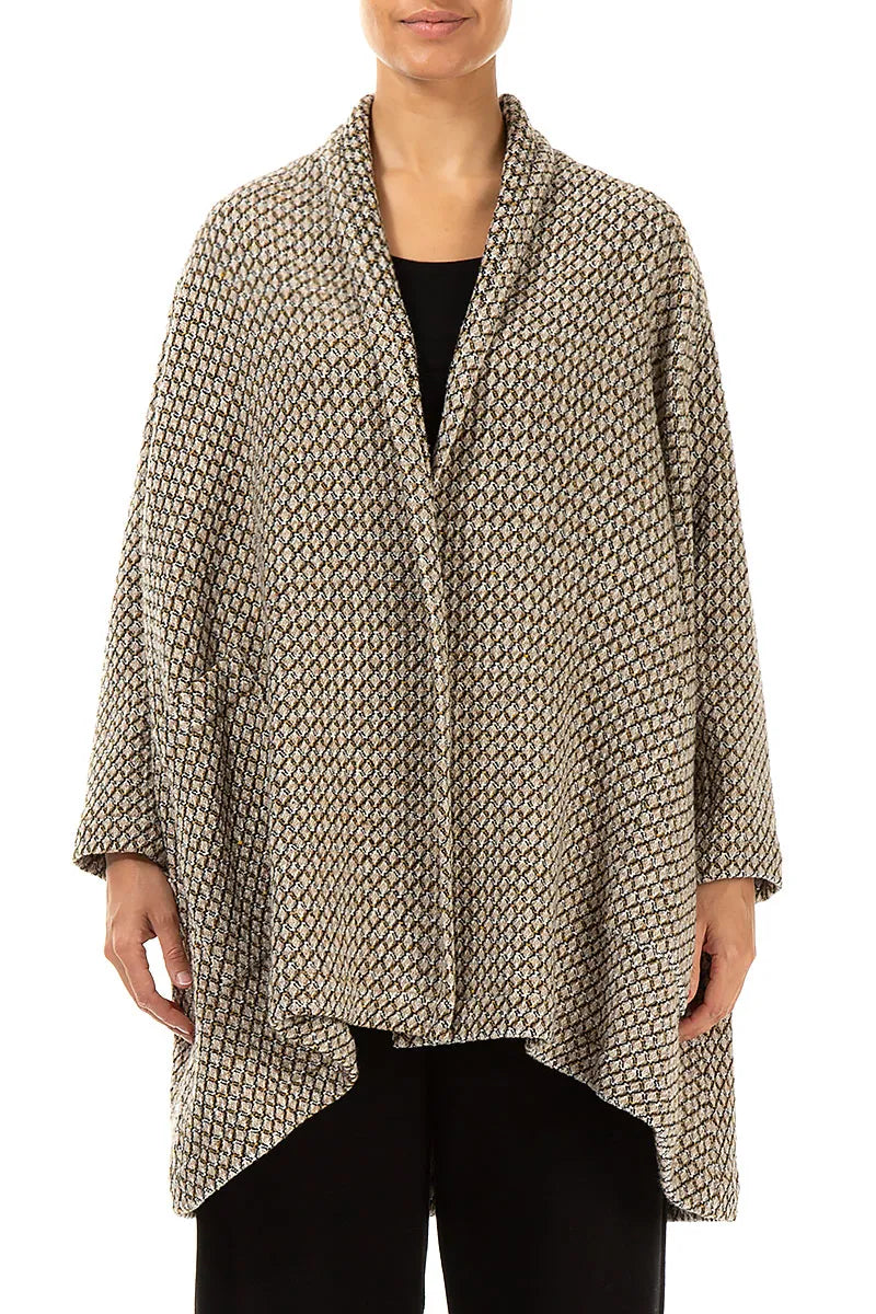 Open Type Beige Virgin Wool Jacket 1