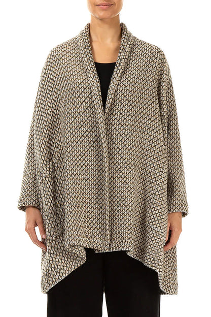 Open Type Beige Virgin Wool Jacket 1