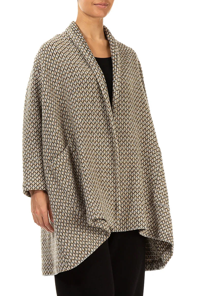 Open Type Beige Virgin Wool Jacket 3