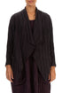 Open Crinkled Dark Violet Silk Jacket 1