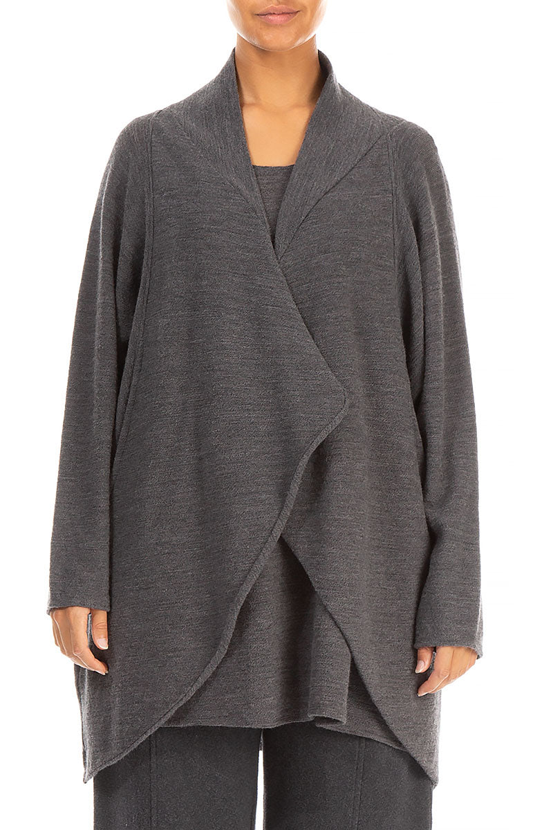 Open Type Grey Wool Jersey Jacket 1