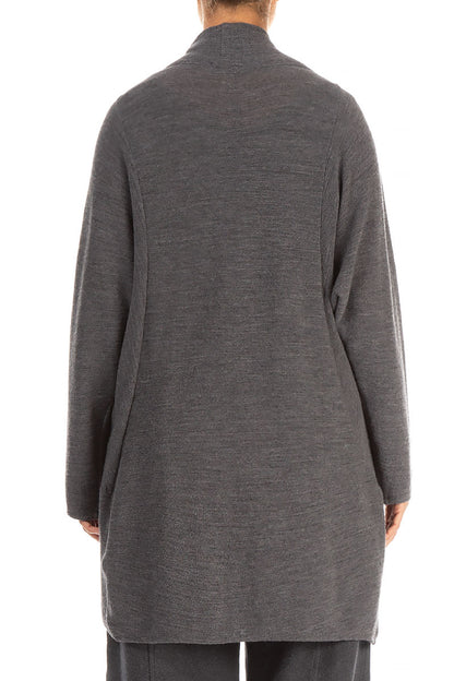 Open Type Grey Wool Jersey Jacket 2