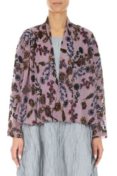 Open Velvet Blooms Devoré Silk Jacket 1