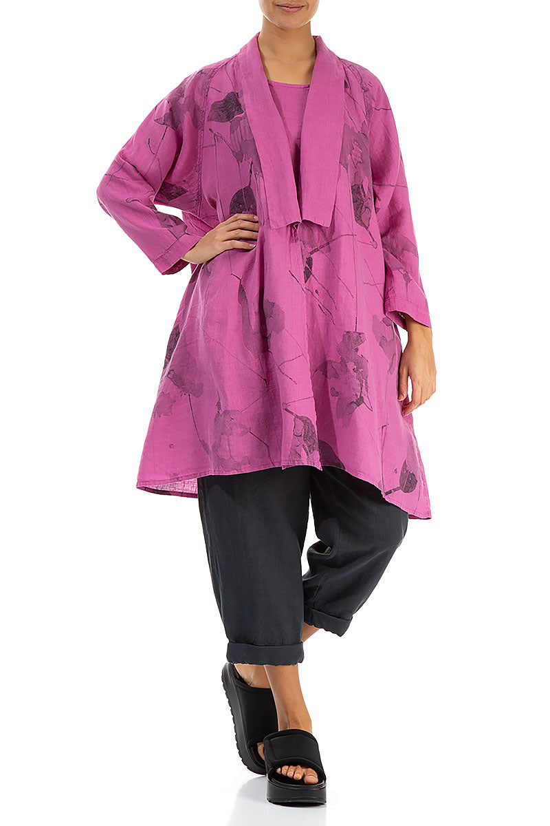 Open Wild Berry Mirage Linen Jacket 4