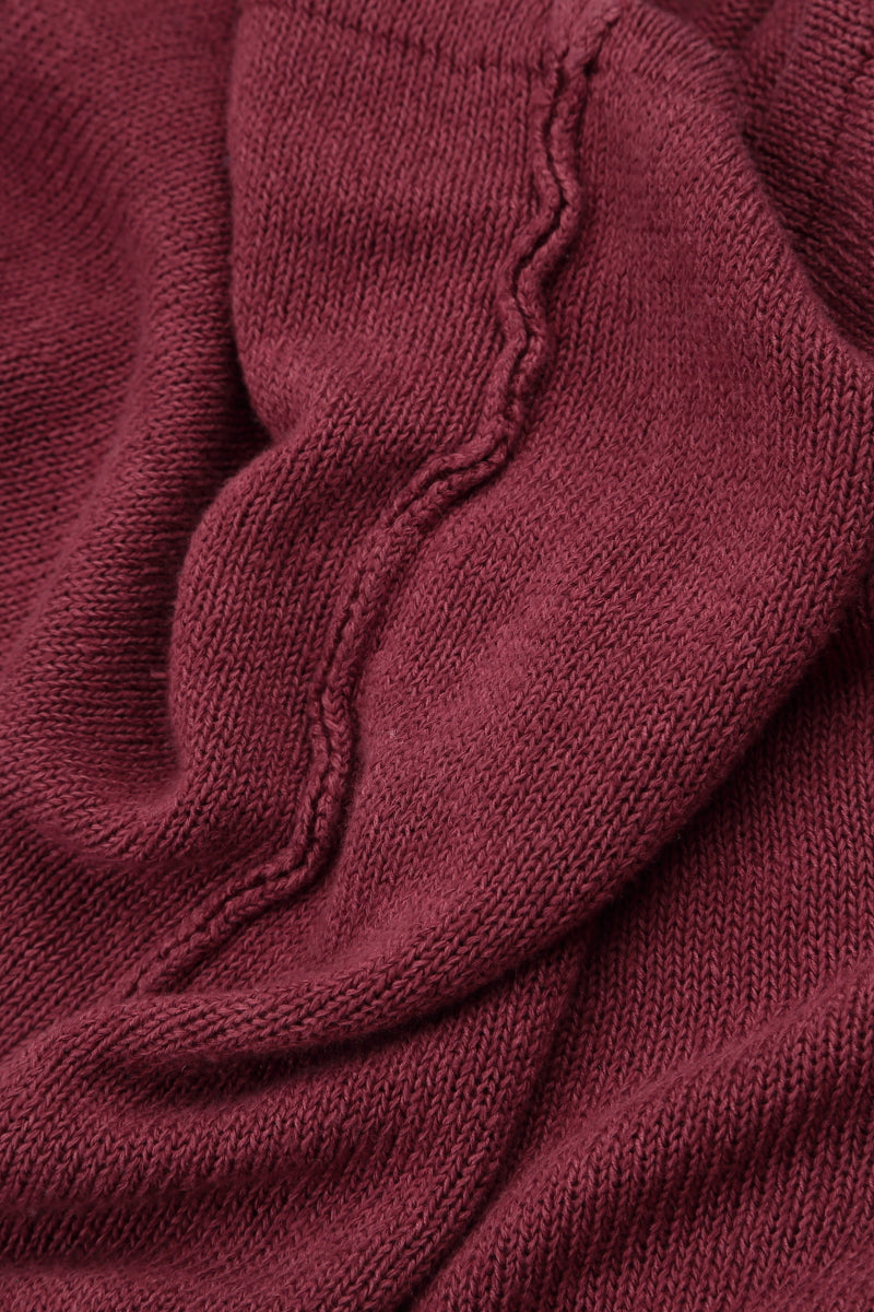Openwork Hem Antique Ruby Linen Jumper 5