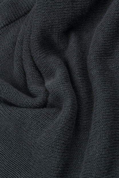 Durchbrochener Saum Grafitfarbener Leinenpullover