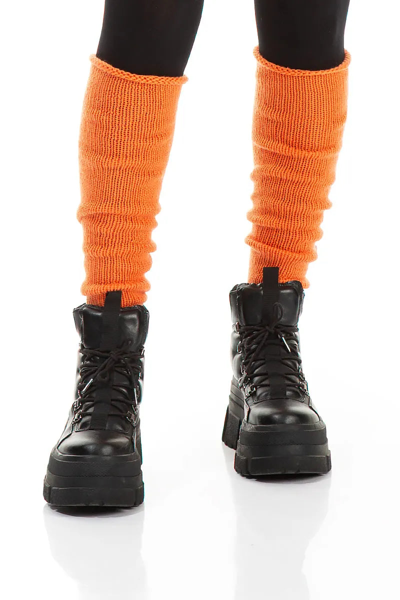 Orange Soft Cashmere Leg Warmers
