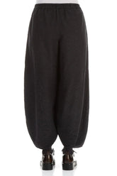 Ornamented Black Silk Cotton Trousers 2