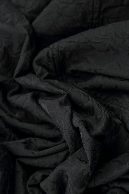 Ornamented Black Silk Cotton Trousers 5