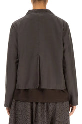 Ornamented Forest Brown Silk Cotton Jacket 2