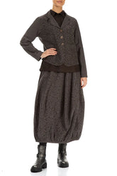 Ornamented Forest Brown Silk Cotton Jacket 4