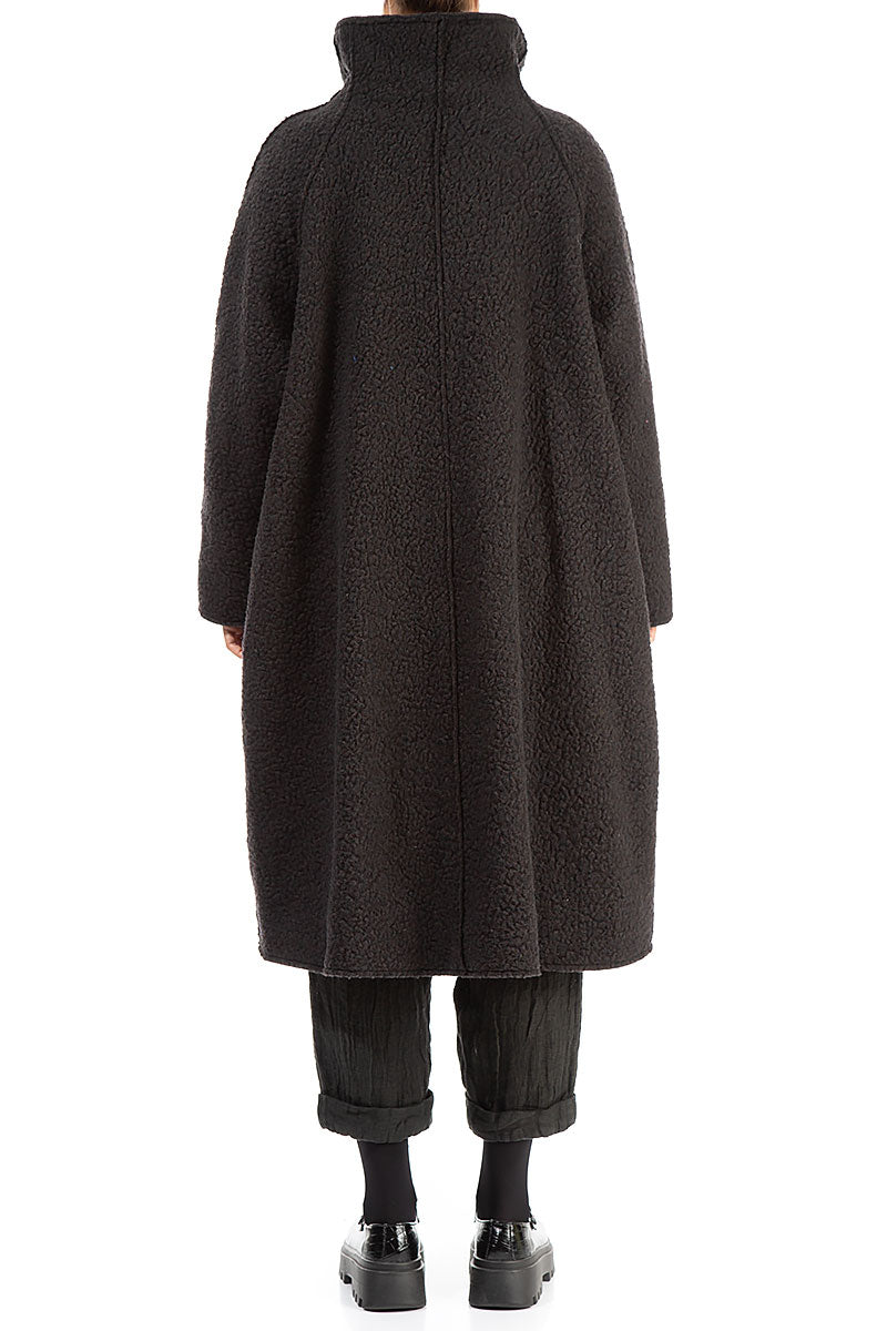 Oversized Dark Chocolate Plush Wool Cotton Coat