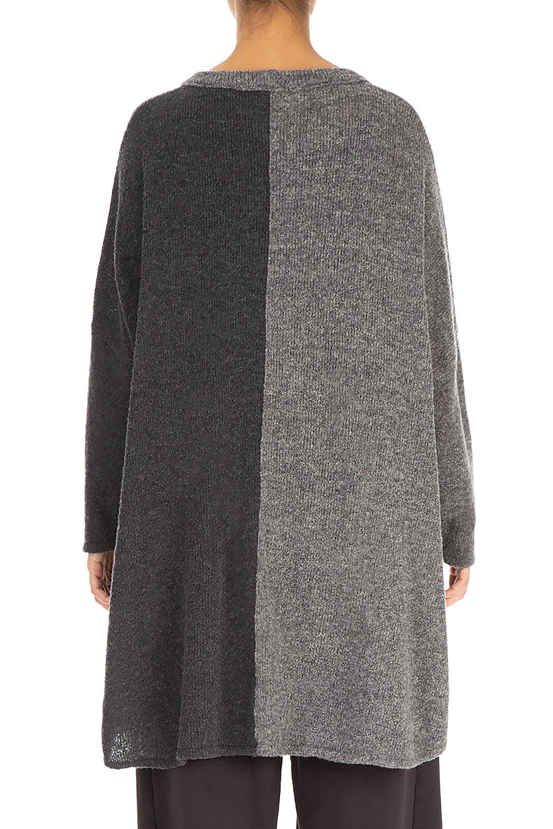 Oversized Dual Grey Wool Sweater