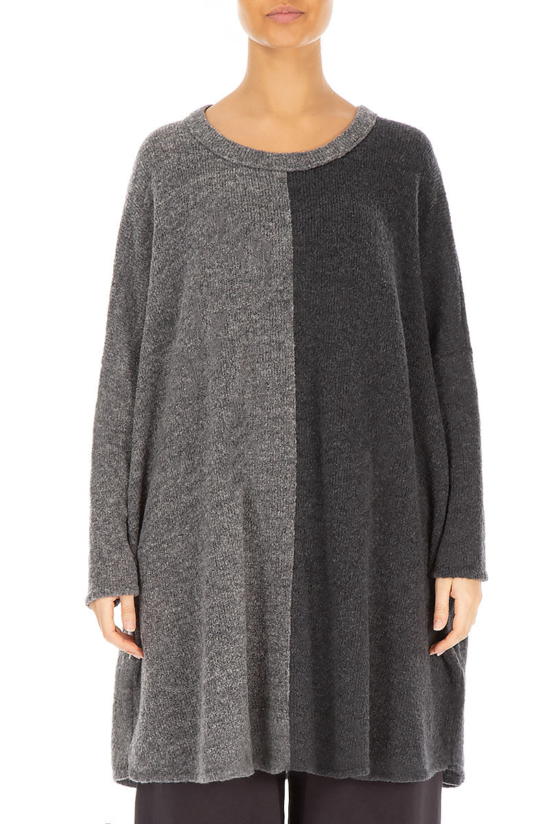 Oversized Dual Grey Wool Sweater
