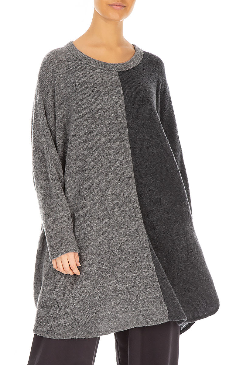 Oversized Dual Grey Wool Sweater