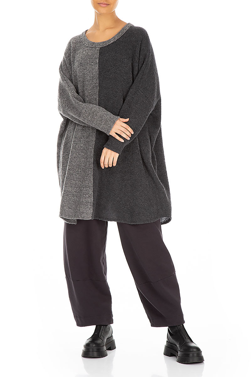 Oversized Dual Grey Wool Sweater