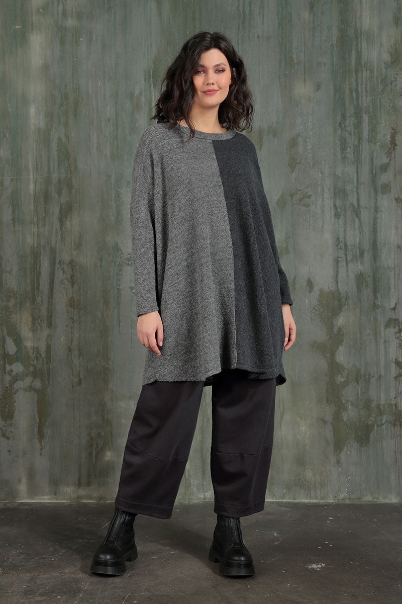 Oversized Dual Grey Wool Sweater