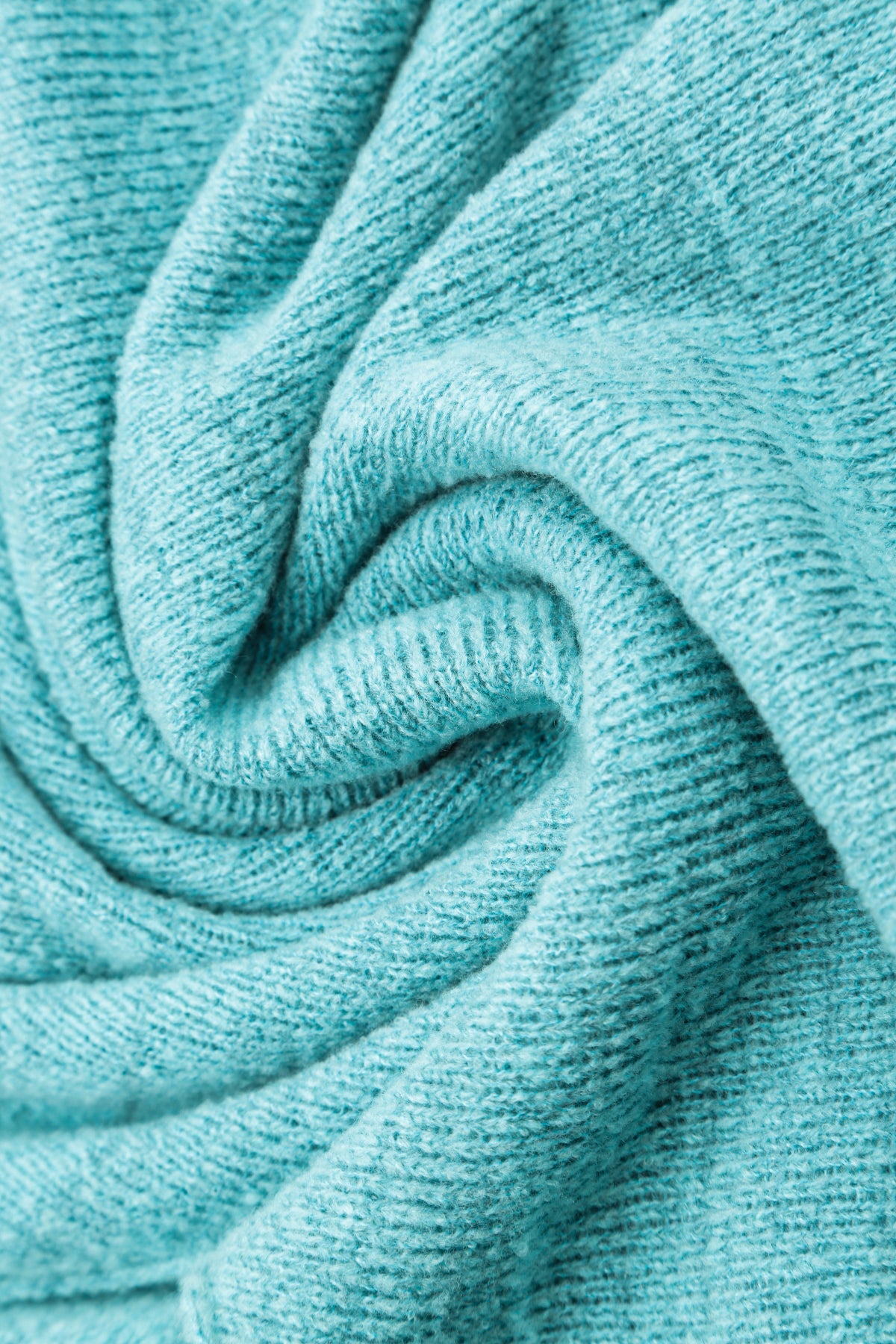 Oversized Ice Blue Mélange Wool Sweater