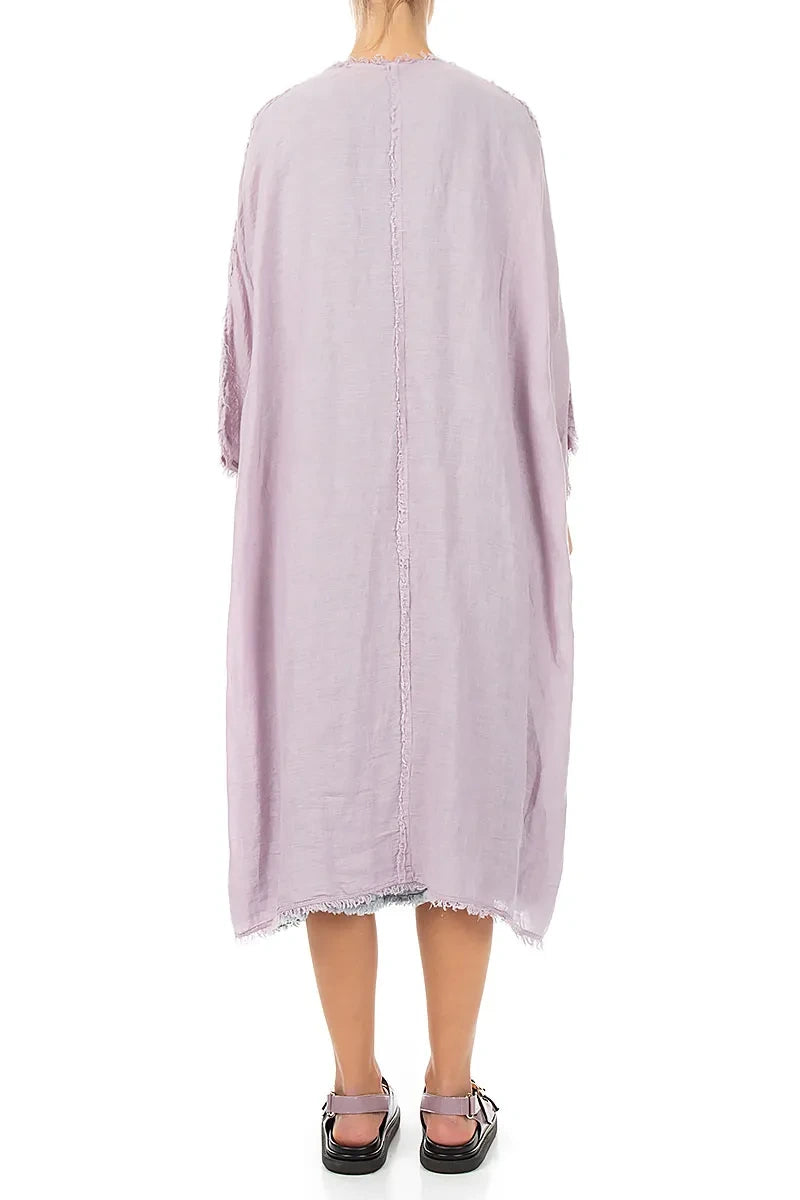 Oversized Raw Edge Lilac Gauze Linen Jacket 2