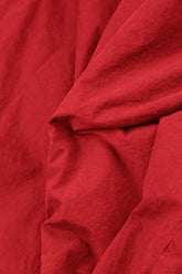 Hooded Cherry Red Cotton Coat 7