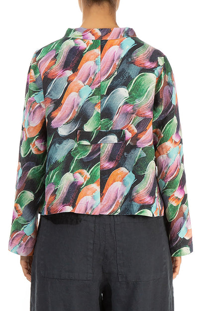 Paint Charm Buttoned Linen Jacket 2