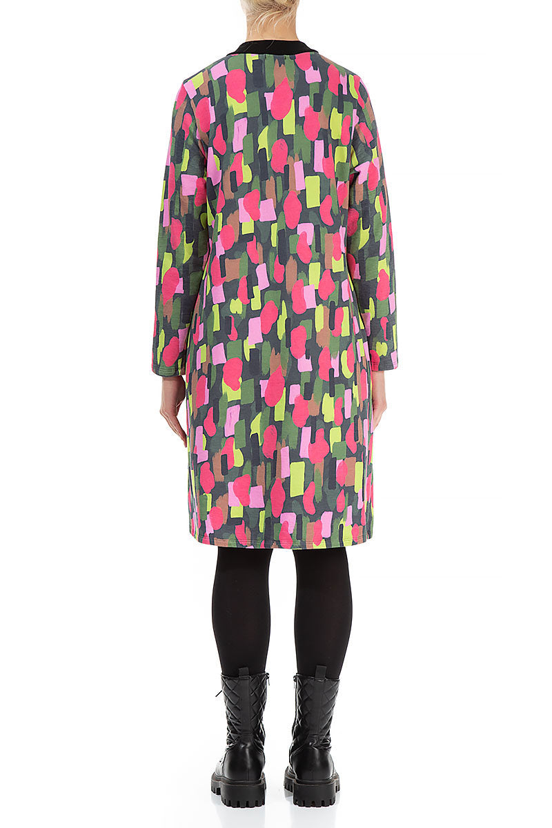 Paint Mosaic Cotton Bomber Dress