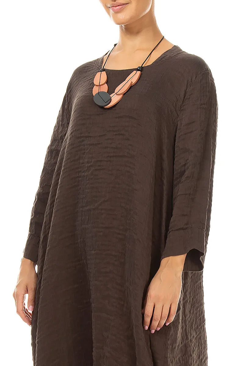 Peach Balance Wood Necklace 3