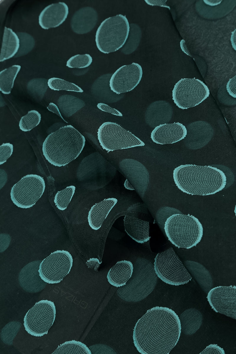 Peacock Bubbles Silk Scarf 4