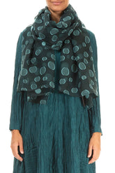 Peacock Bubbles Silk Scarf 1