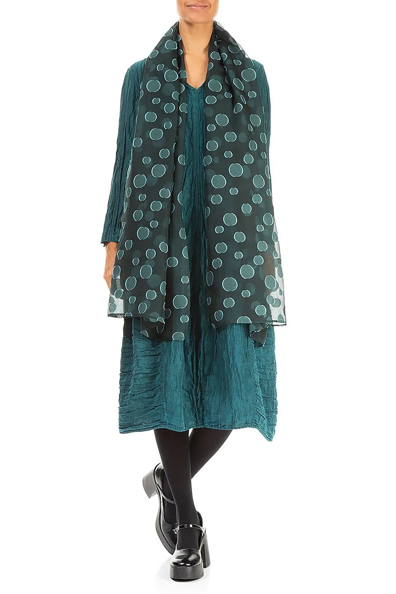 Peacock Bubbles Silk Scarf 2