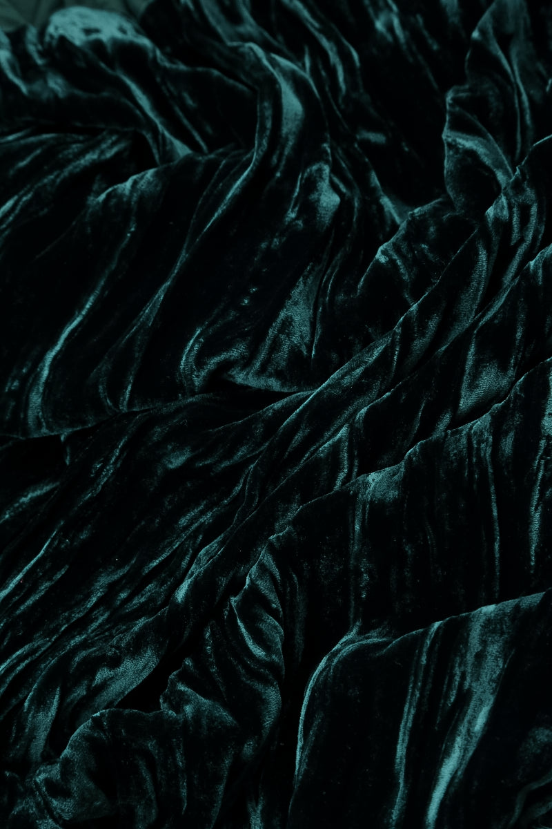 Peacock Crumpled Silk Velvet Dress 5