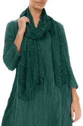 Peacock Devoré Feather Silk Scarf 3