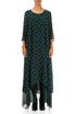 Layered Dotty Peacock Silk Dress 1