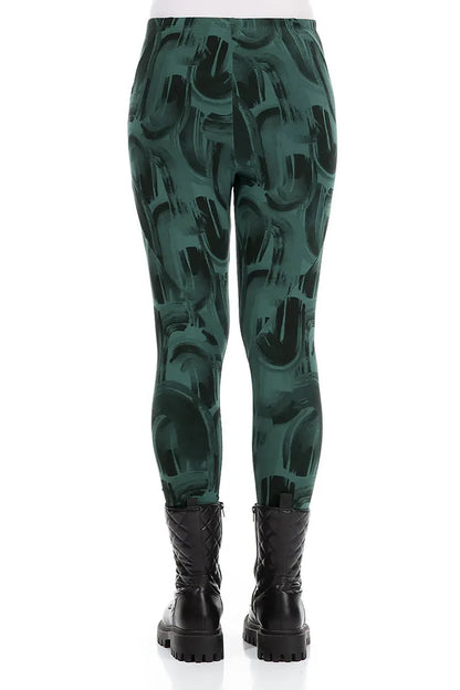 Peacock Paintwave Cotton Leggings 2