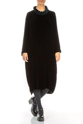 Peacock Silk Velvet Bead Necklace 2