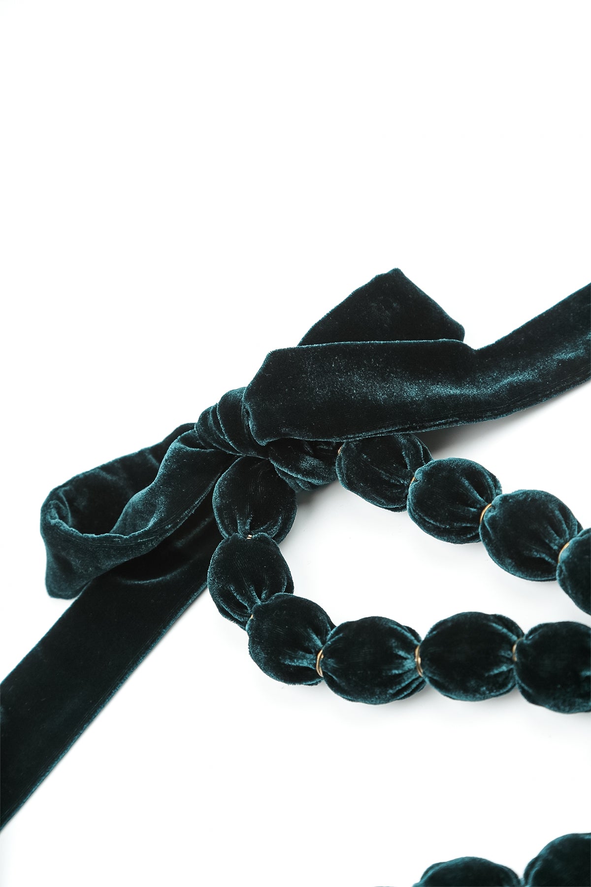 Peacock Silk Velvet Bead Necklace 5