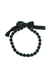 Peacock Silk Velvet Bead Necklace 4