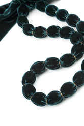 Peacock Silk Velvet Bead Necklace 6