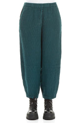 Peacock Textured Linen Trousers 1