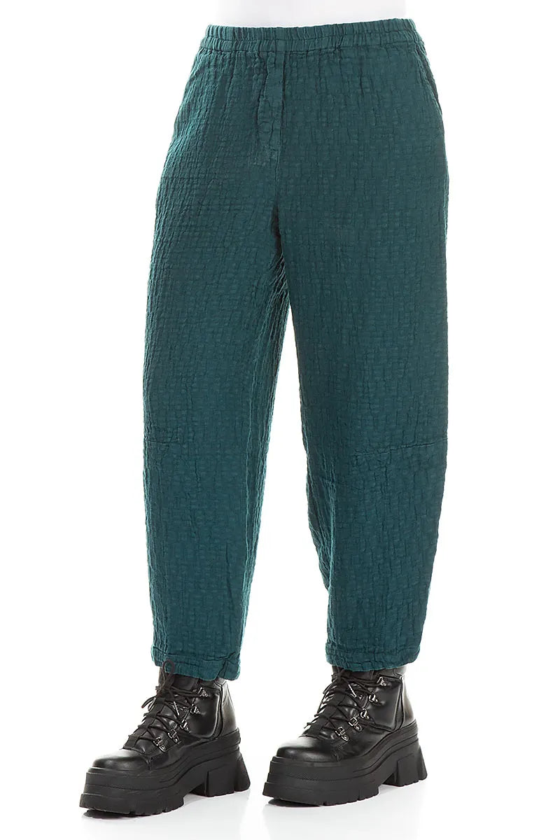 Peacock Textured Linen Trousers 3